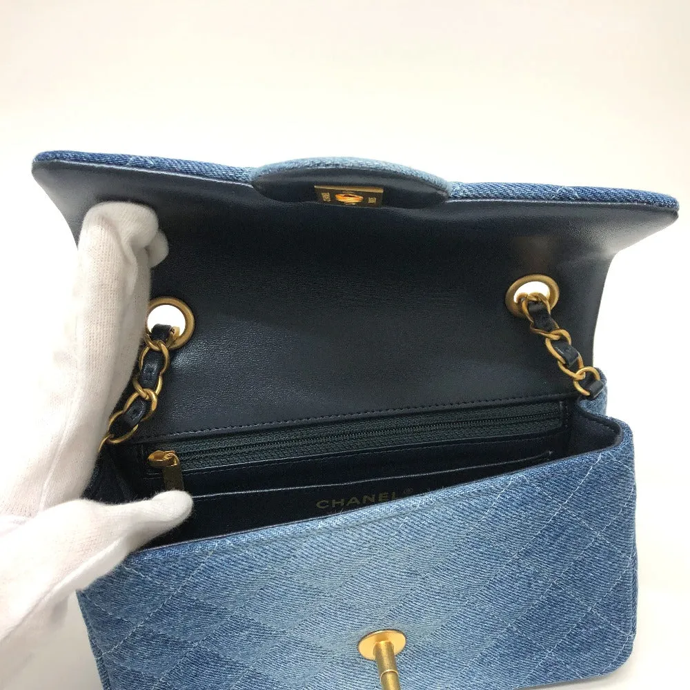 CHANEL Shoulder Bag denim blue Mini matrasse Women Used