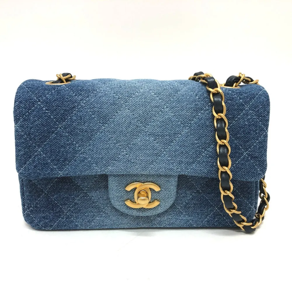 CHANEL Shoulder Bag denim blue Mini matrasse Women Used