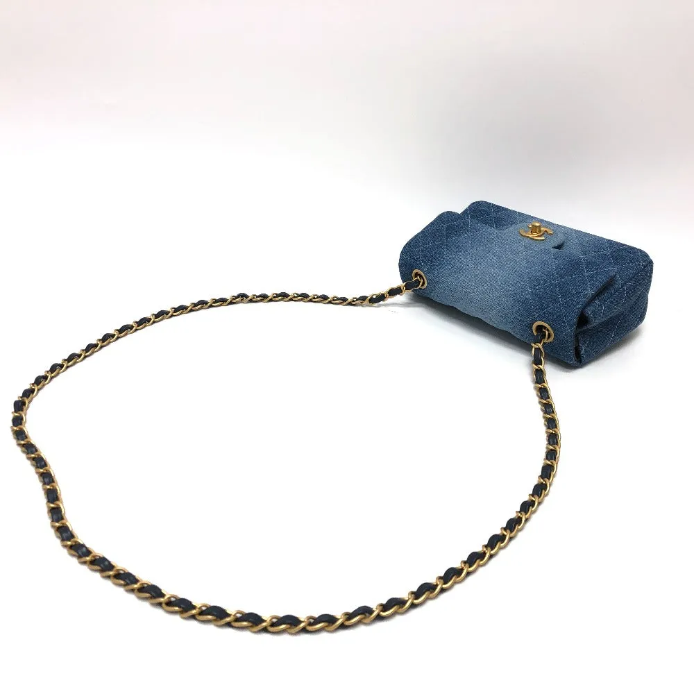 CHANEL Shoulder Bag denim blue Mini matrasse Women Used