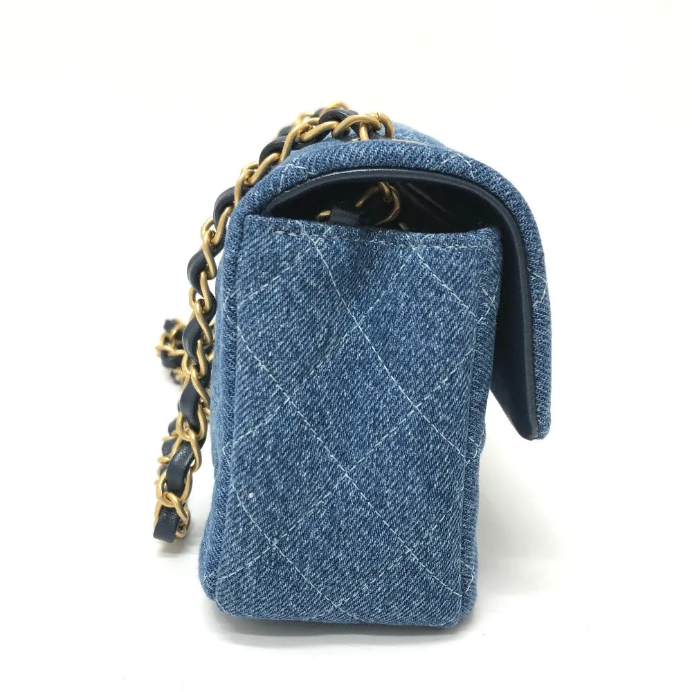CHANEL Shoulder Bag denim blue Mini matrasse Women Used