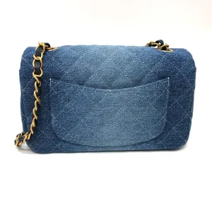 CHANEL Shoulder Bag denim blue Mini matrasse Women Used