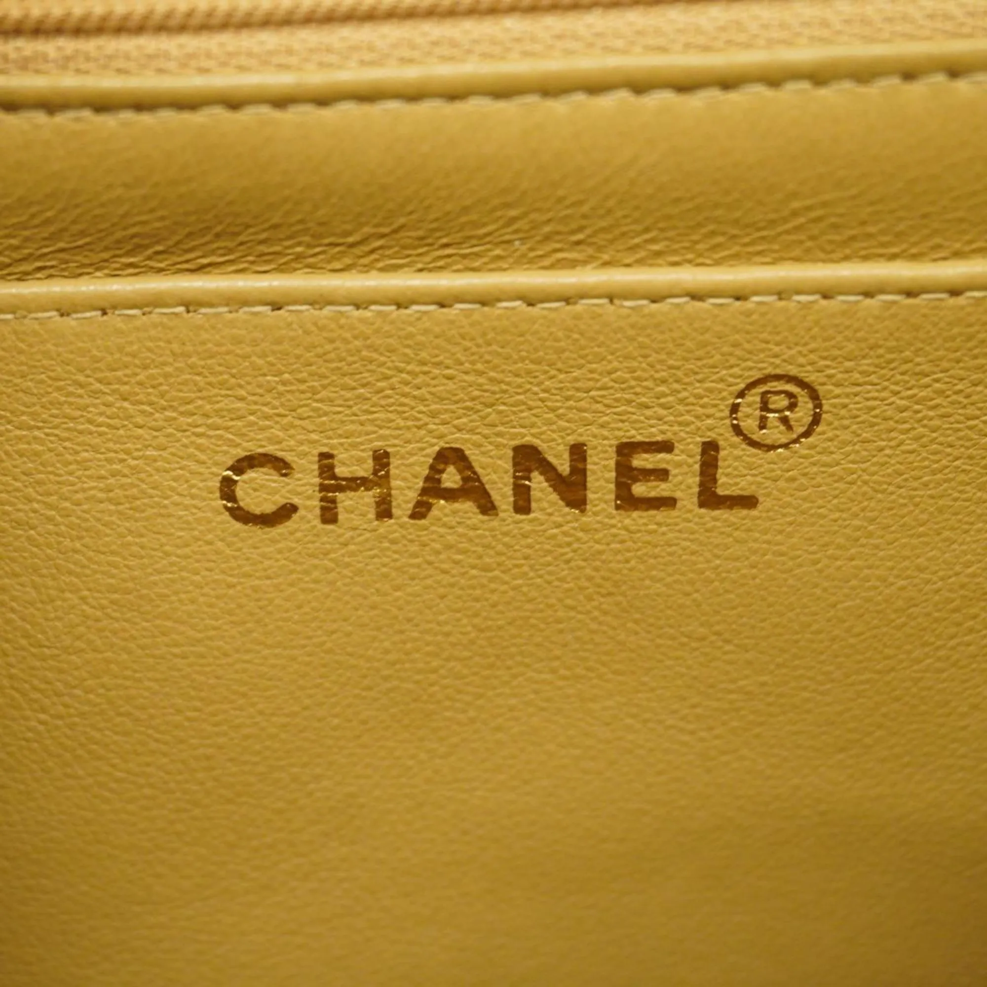 Chanel Shoulder Bag Diana Chain Lambskin Beige Women's