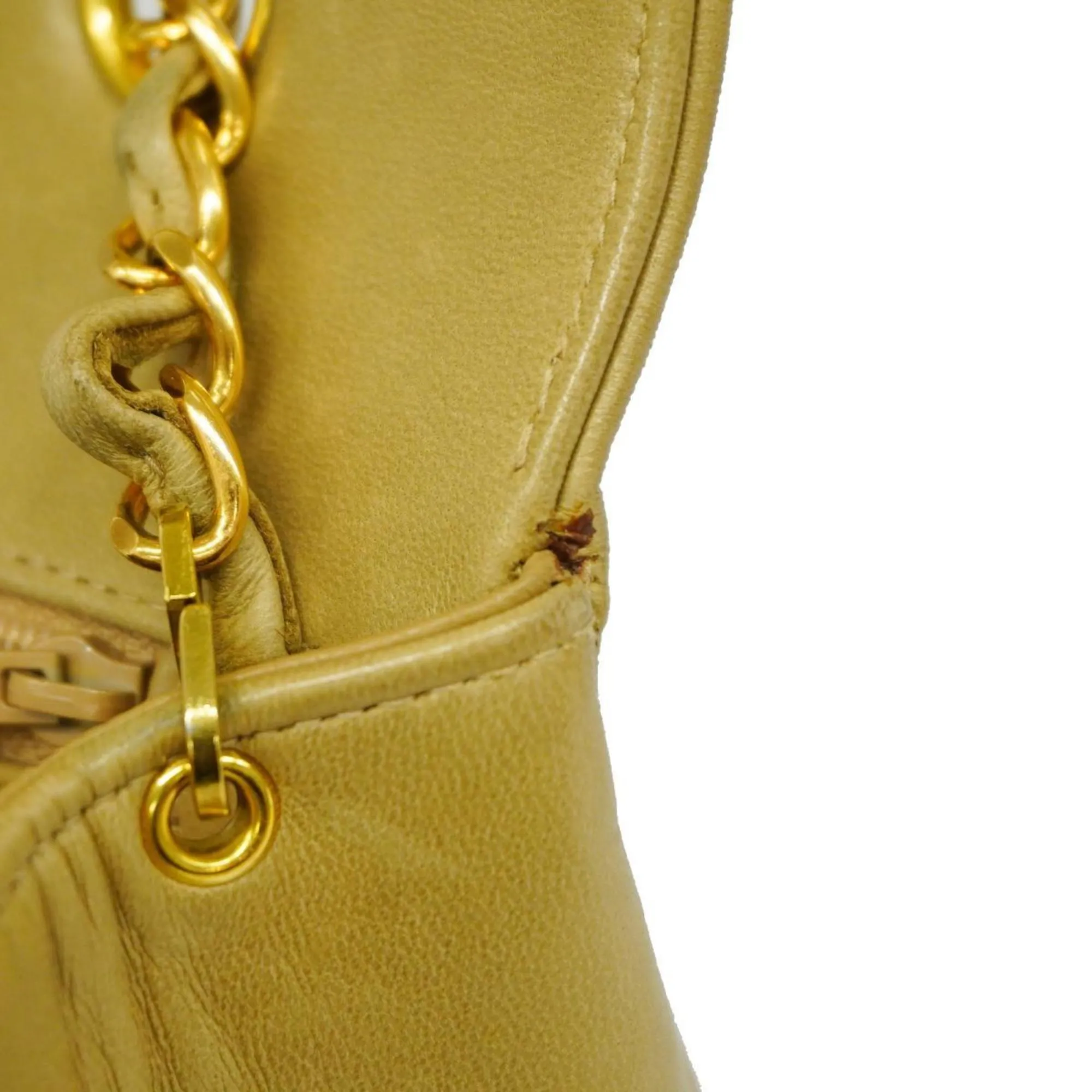 Chanel Shoulder Bag Diana Chain Lambskin Beige Women's