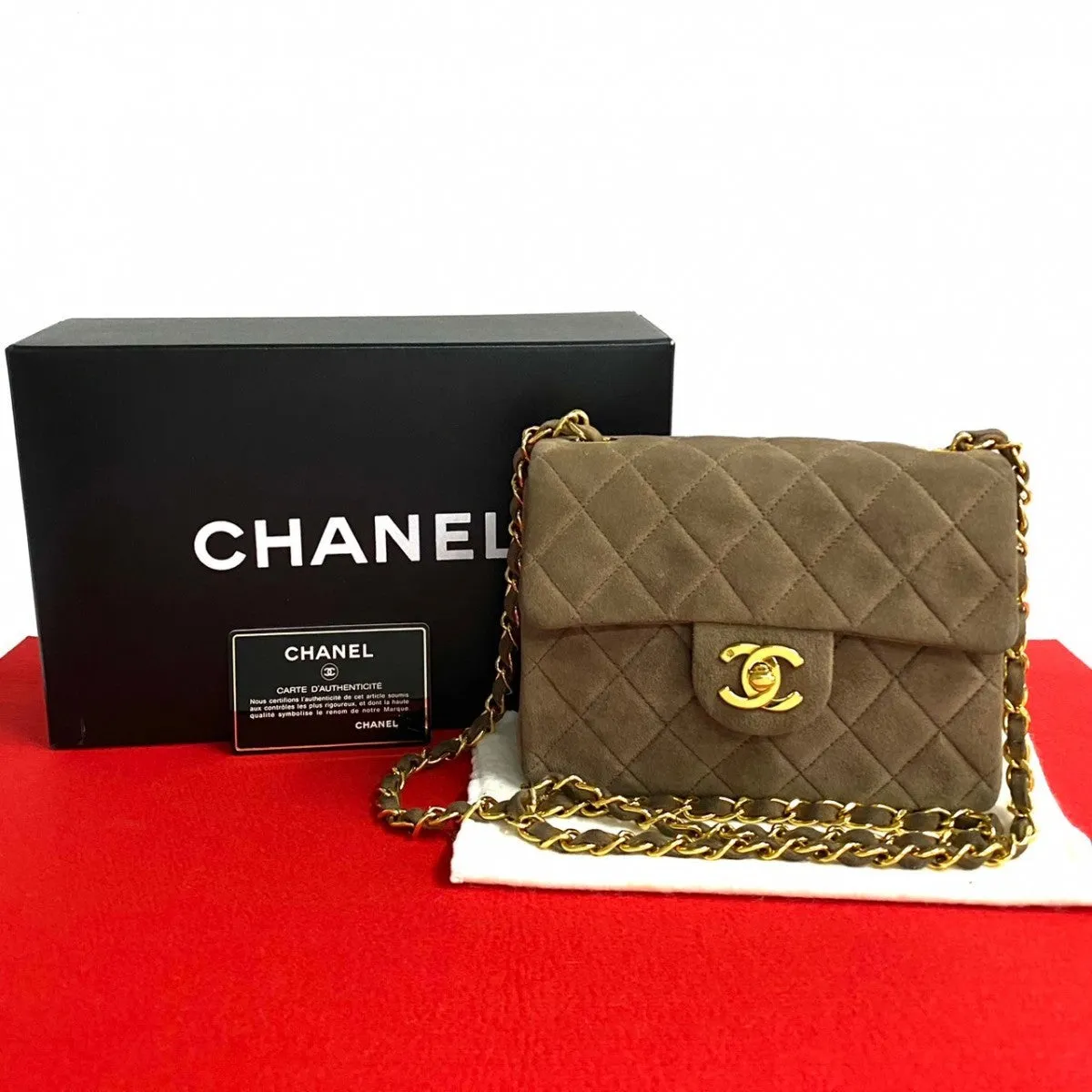CHANEL Shoulder Bag leather beige COCO Mark Matrasse Women Used
