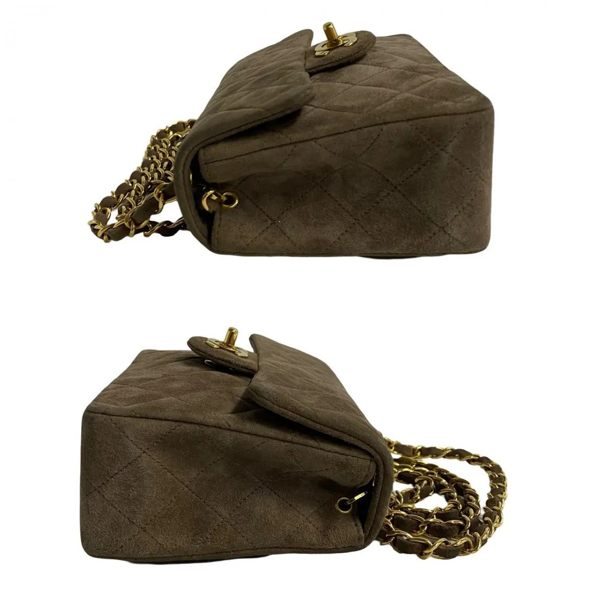 CHANEL Shoulder Bag leather beige COCO Mark Matrasse Women Used