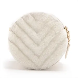 Chanel V Stitch Chain Shoulder Bag Round White G  28th