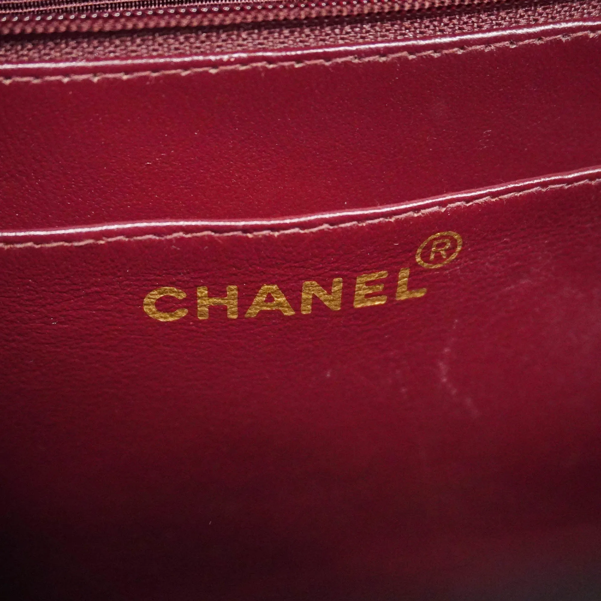 ChanelAuth  Big Matelasse W Chain Women's Leather Shoulder Bag Black