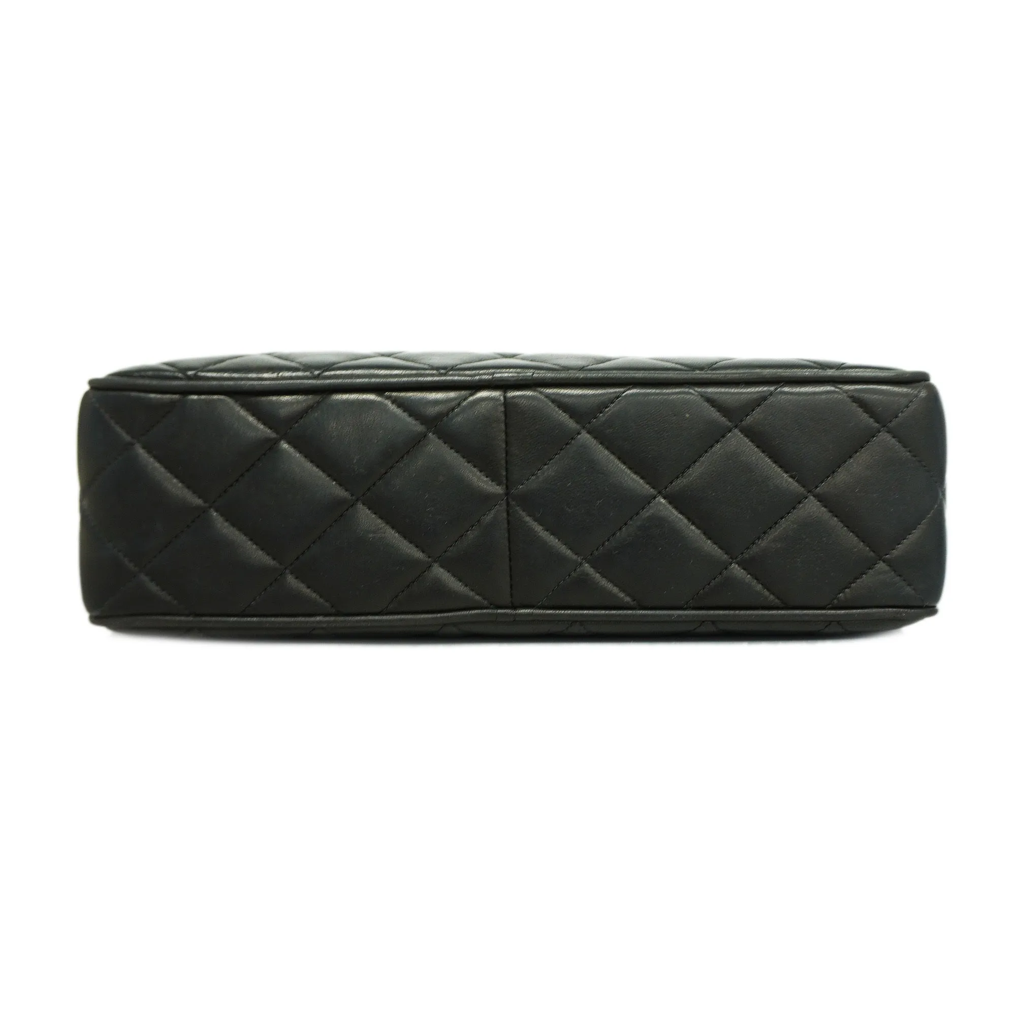 ChanelAuth  Matelasse Chain Shoulder With Fringes Women's Leather Black