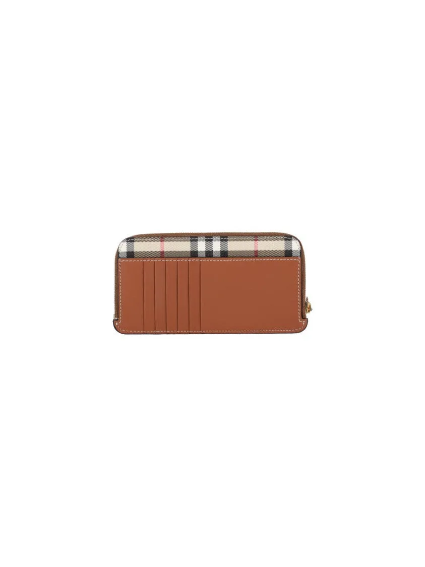Check' Zip Wallet ?Beige