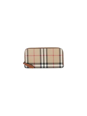 Check' Zip Wallet ?Beige