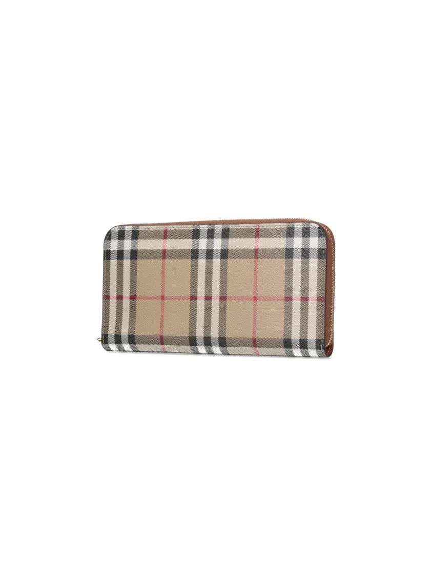 Check" Zip Wallet ?Beige