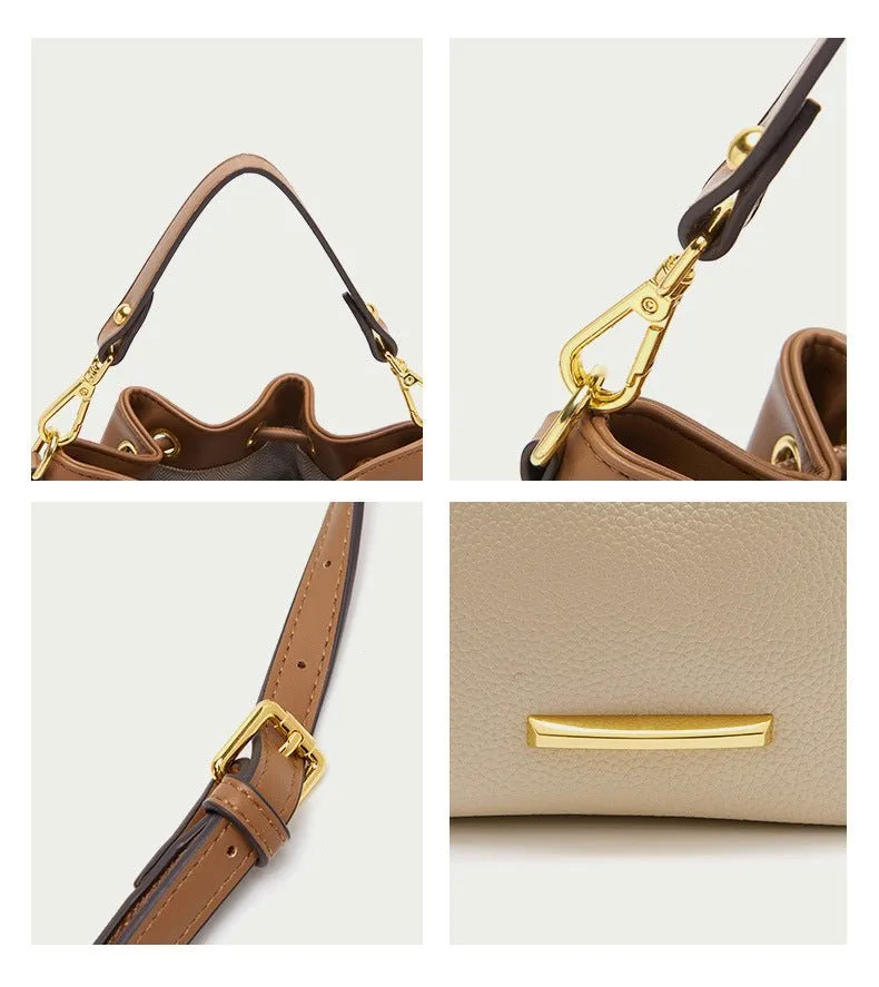Chic Genuine Leather Designer Bucket Bag: New Fashion for Women