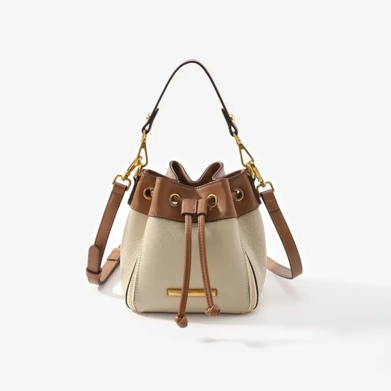 Chic Genuine Leather Designer Bucket Bag: New Fashion for Women