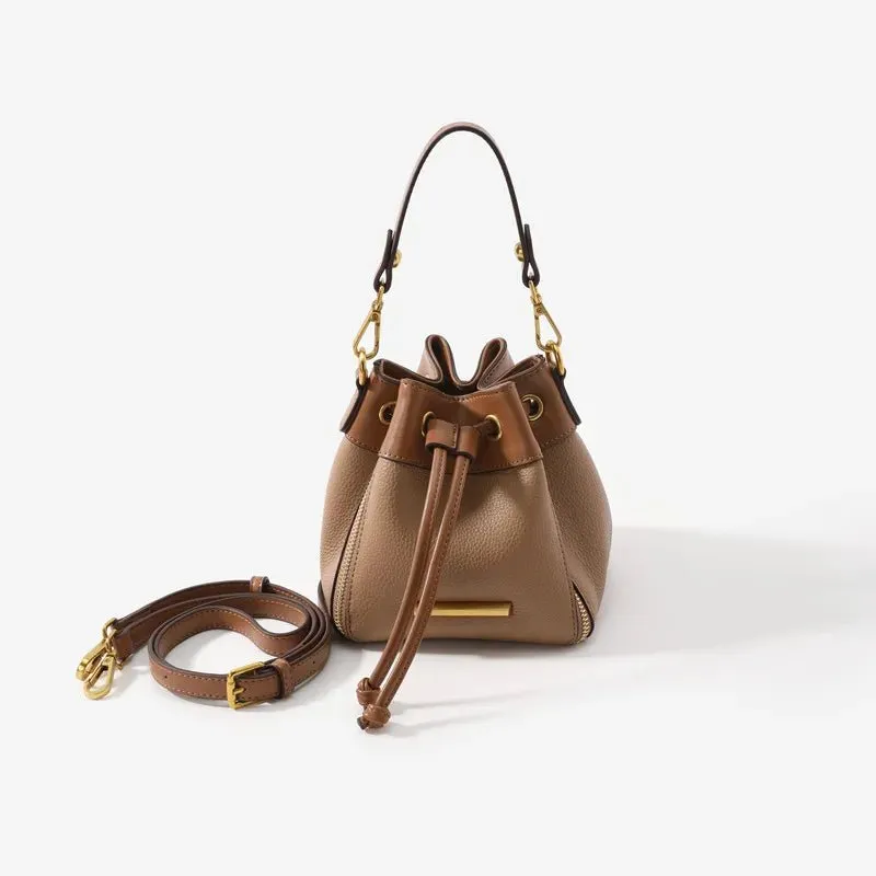 Chic Genuine Leather Designer Bucket Bag: New Fashion for Women
