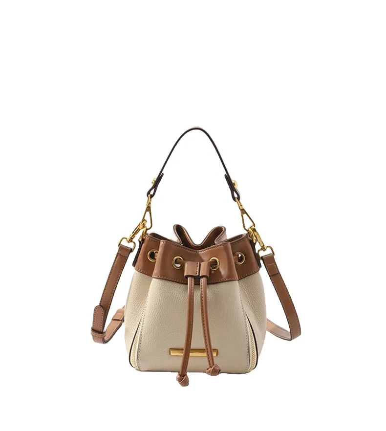 Chic Genuine Leather Designer Bucket Bag: New Fashion for Women