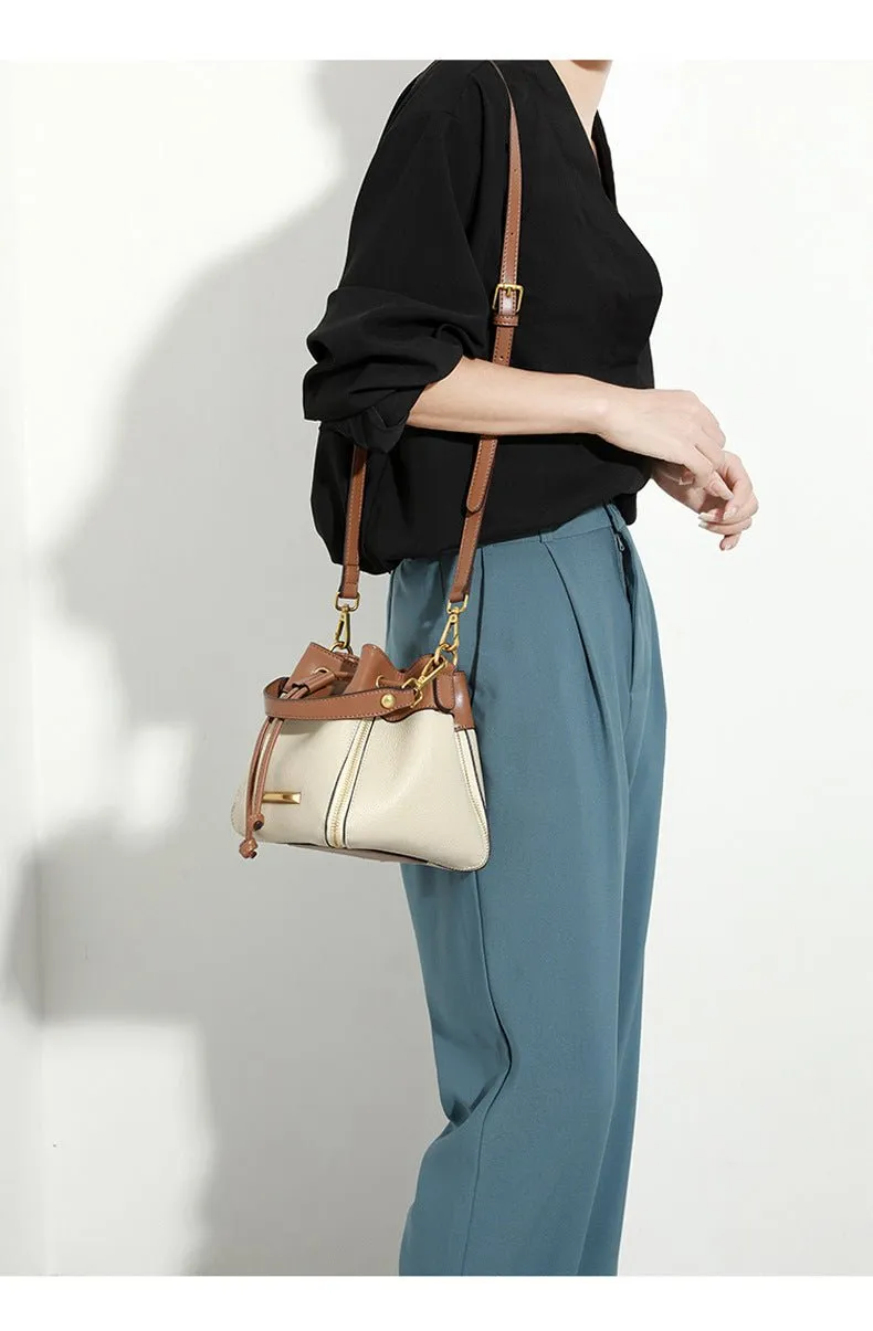 Chic Genuine Leather Designer Bucket Bag: New Fashion for Women