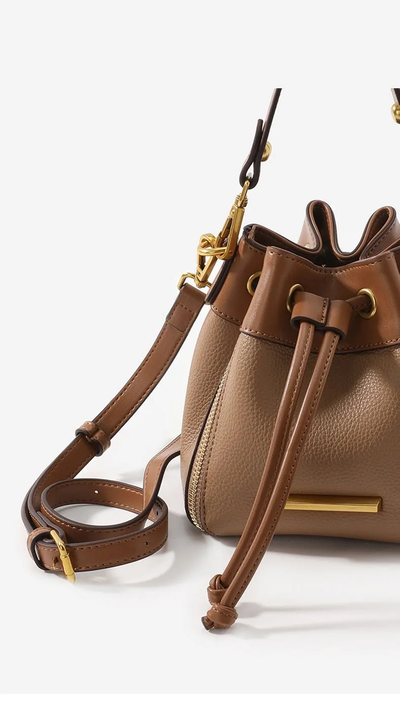 Chic Genuine Leather Designer Bucket Bag: New Fashion for Women
