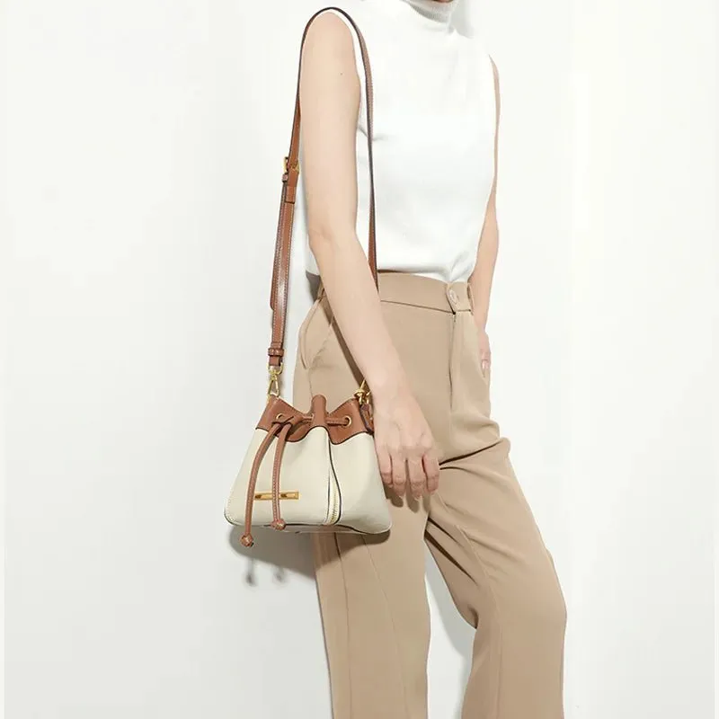 Chic Genuine Leather Designer Bucket Bag: New Fashion for Women