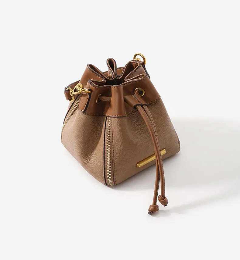 Chic Genuine Leather Designer Bucket Bag: New Fashion for Women