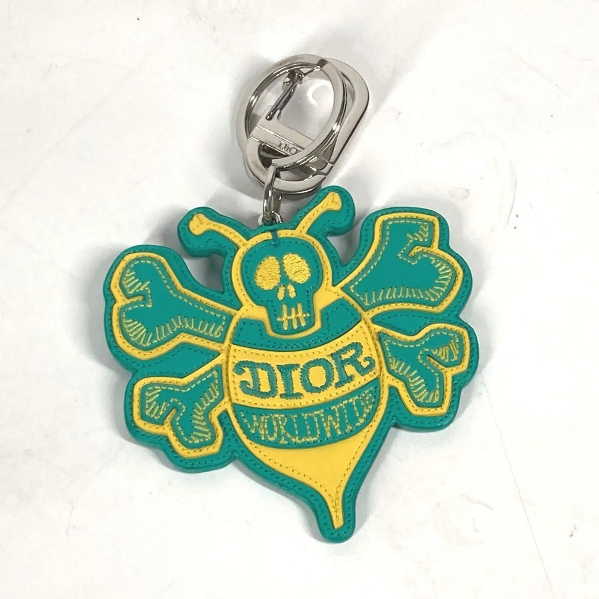 Christian Dior yellow Leather Keyring (Pre-Owned)