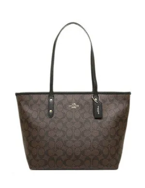 Coach City Zip Top Tote in Signature Coated Canvas