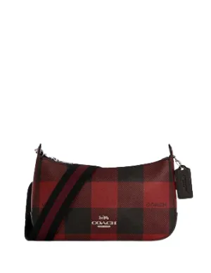 Coach Jes Baguette With Buffalo Plaid Print