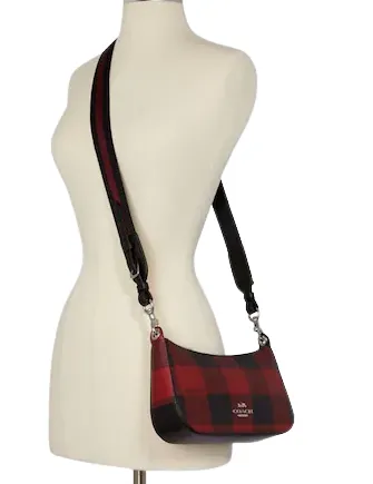 Coach Jes Baguette With Buffalo Plaid Print