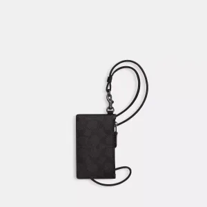 Coach Outlet Zip Lanyard Card Case In Signature Canvas