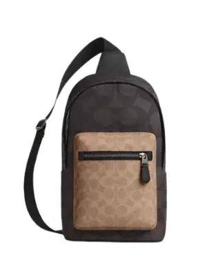 Coach West Pack In Blocked Signature Canvas