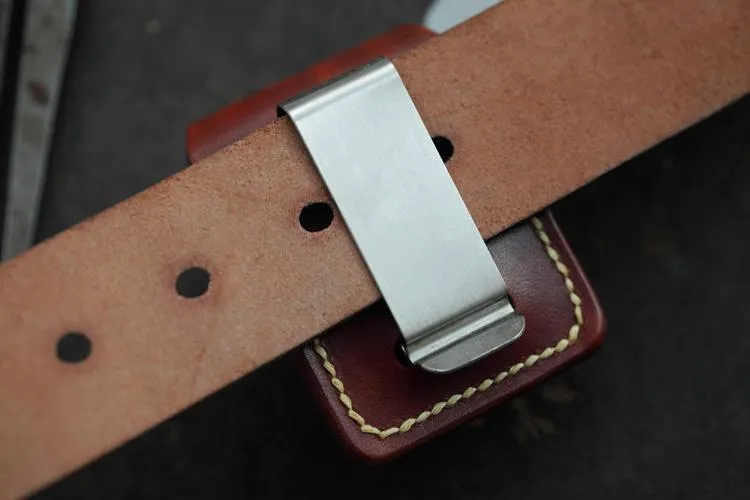 Cool Brown Leather Mens Holster Zippo Lighter Case Standard Zippo Lighter Holder with Belt Clip For Men