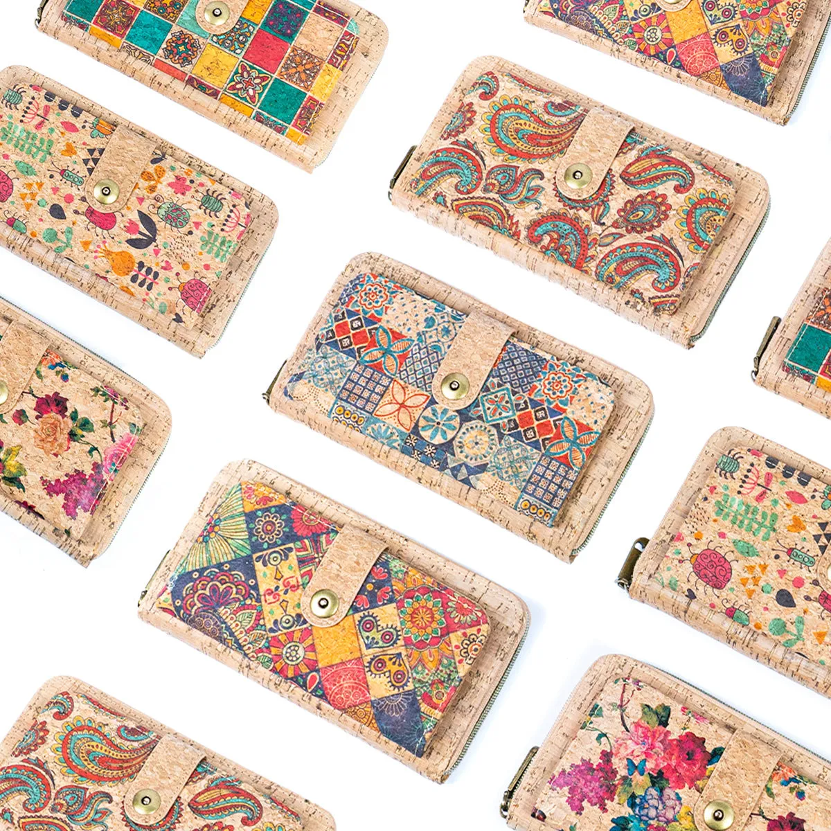 Cork Large Women's Wallet and Clutch BAGD-544-MIX-6??6units??