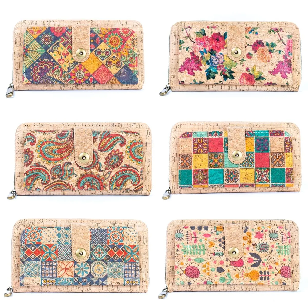 Cork Large Women's Wallet and Clutch BAGD-544-MIX-6??6units??