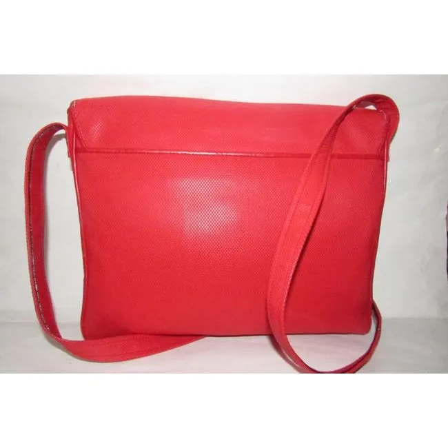 Fendi Sas Envelope Or Shoulder Purse Tomato Red Saffiano Leather And Woven Red And Ivory Jute Cross