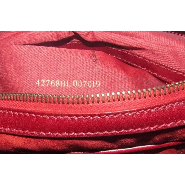 Fendi Style Shoulder Purses Dark Red Suede And Leather With Rose Gold Hardware Satchel