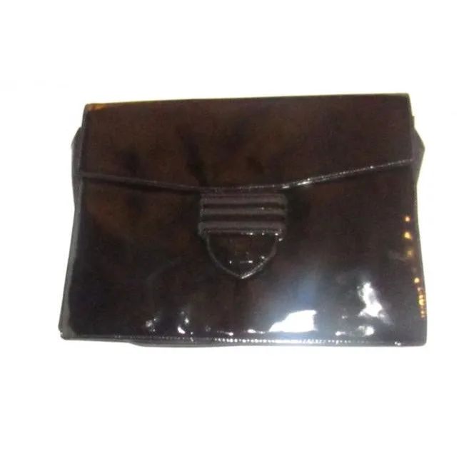 Fendi Vintage Ferragamo Pursesdesigner Purses Black Patent Leather Shoulder Bag