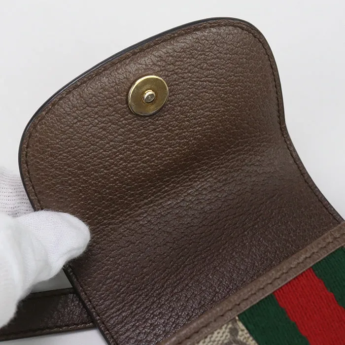 GUCCI 598912 Mini Shoulder Bag Ofidia Diagonal GG Supreme/leather beige Women
