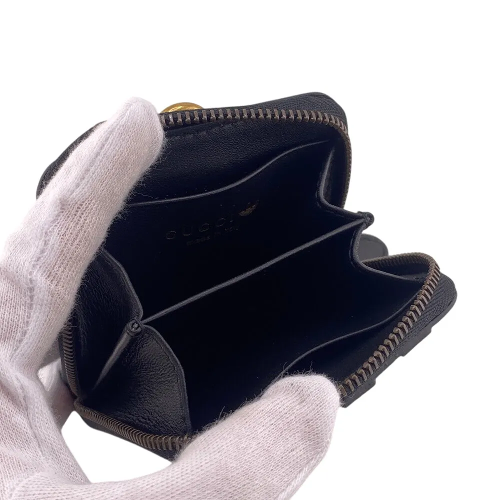 GUCCI Coin case 721903 leather black Adidas Collaboration Card Case Trefoil Leather Shoulder Pouch Women(Unisex) Used