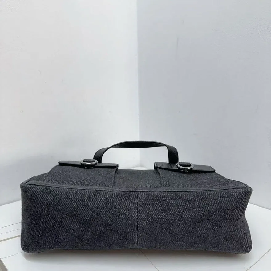 Gucci GG Black Canvas Shoulder Bag