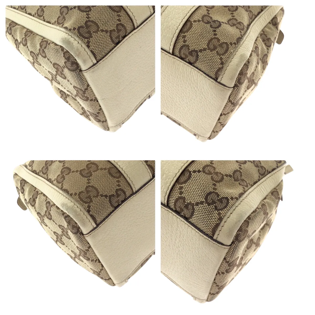 GUCCI Handbag 130942 GG canvas Beige Ivory Gold Metal Handbags Mini Boston Duffel bag Shoulder Bag Abbey Women Used