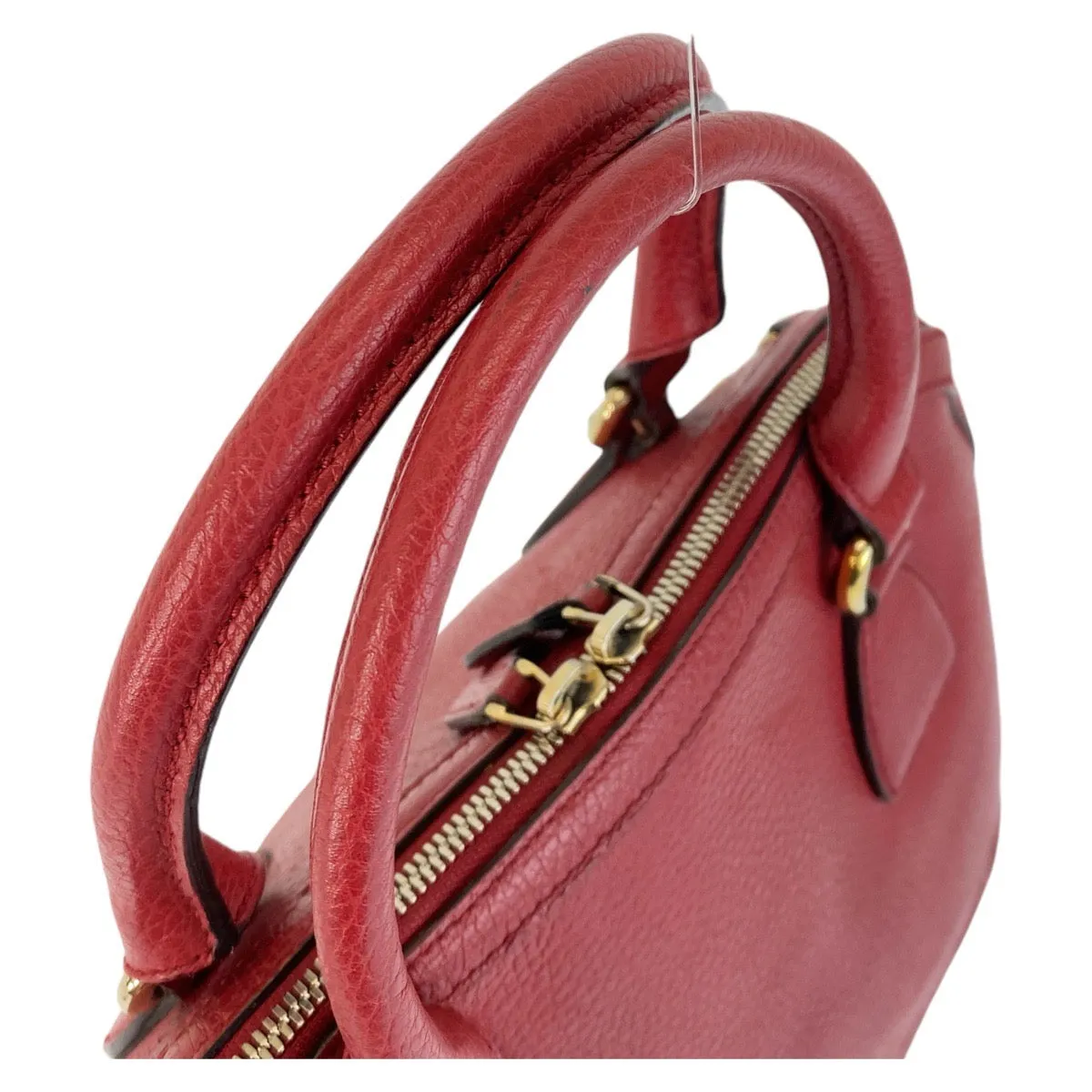 GUCCI Handbag 449662 leather Red Gold Metal Handbag Shoulder Bag 2way Interlocking Women Used