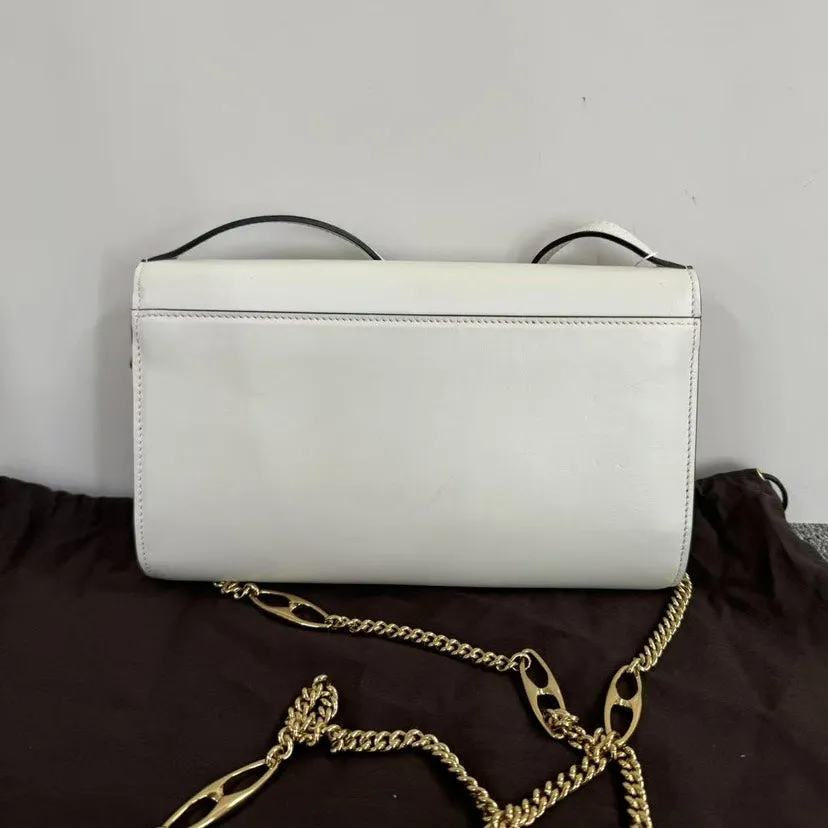 Gucci Horsebit 1955 White Shoulder Bag