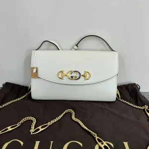 Gucci Horsebit 1955 White Shoulder Bag