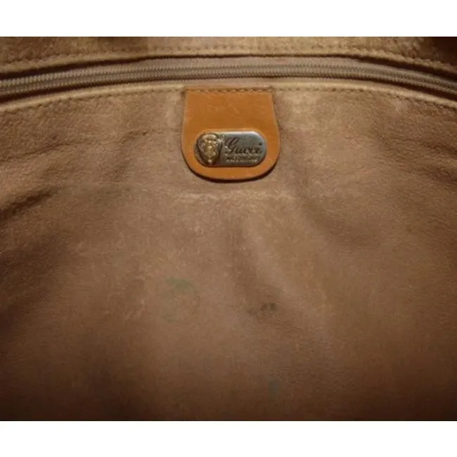 Gucci Jackie Hobo Vintage Purse Beige Leather And Gg Leather Shoulder Bag