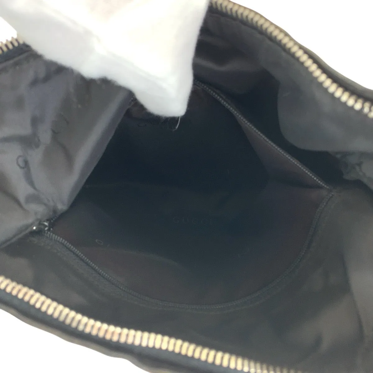 GUCCI Shoulder Bag 001 3766 leather Black SilverMetal Women Used