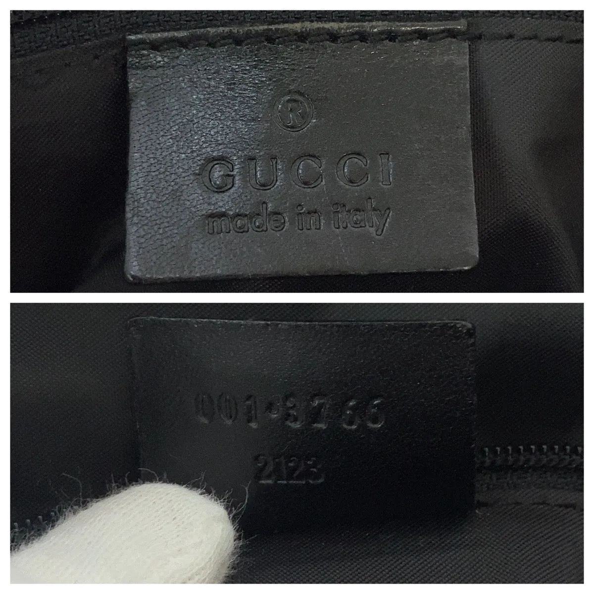 GUCCI Shoulder Bag 001 3766 leather Black SilverMetal Women Used