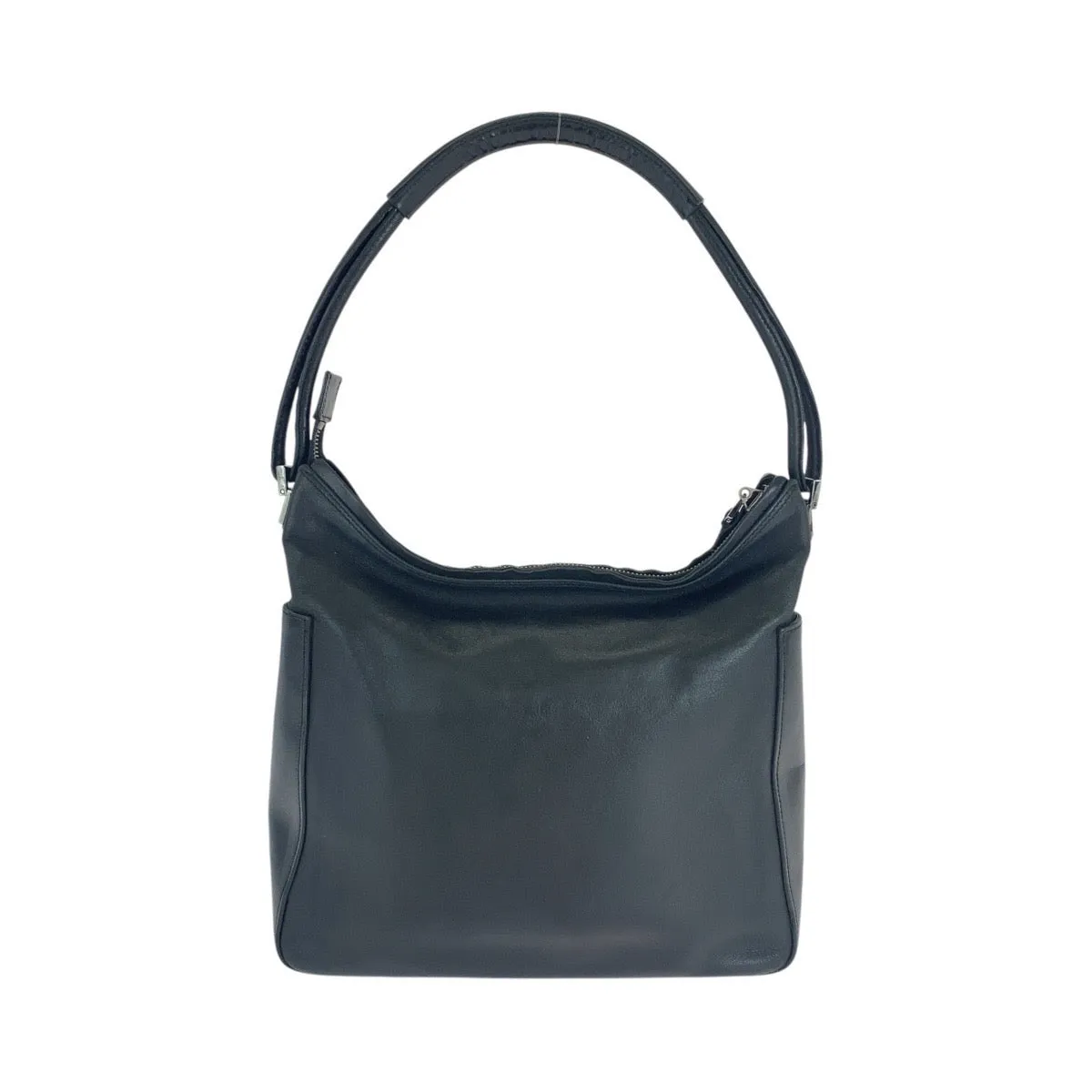 GUCCI Shoulder Bag 001 3766 leather Black SilverMetal Women Used