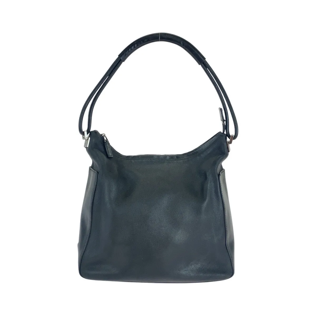 GUCCI Shoulder Bag 001 3766 leather Black SilverMetal Women Used