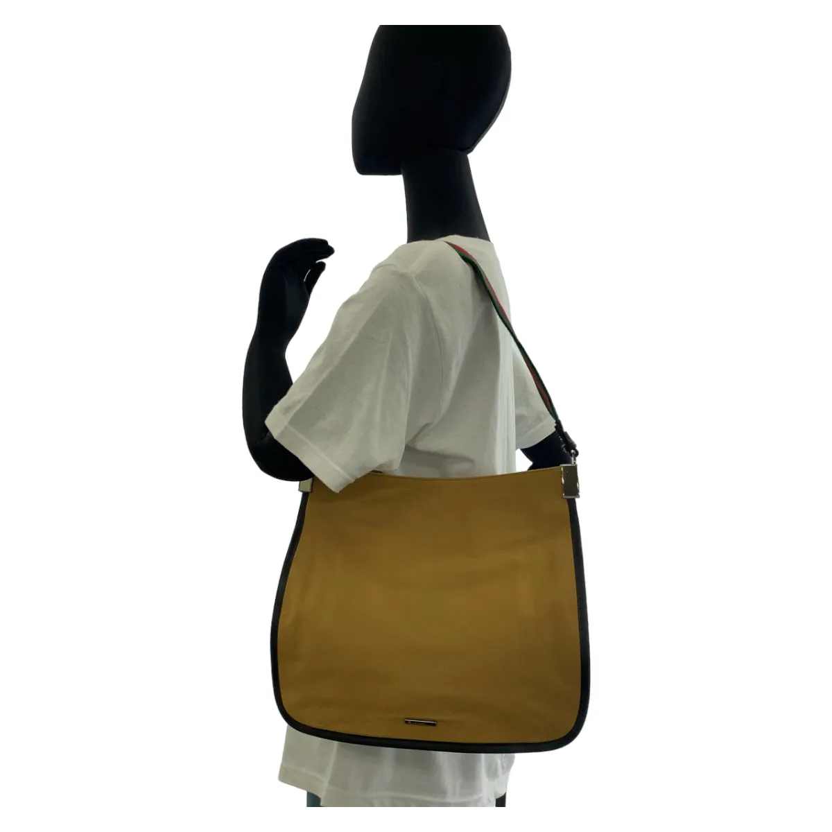GUCCI Shoulder Bag 001 4321 2684 canvas Beige SilverMetal Sherry line Women Used