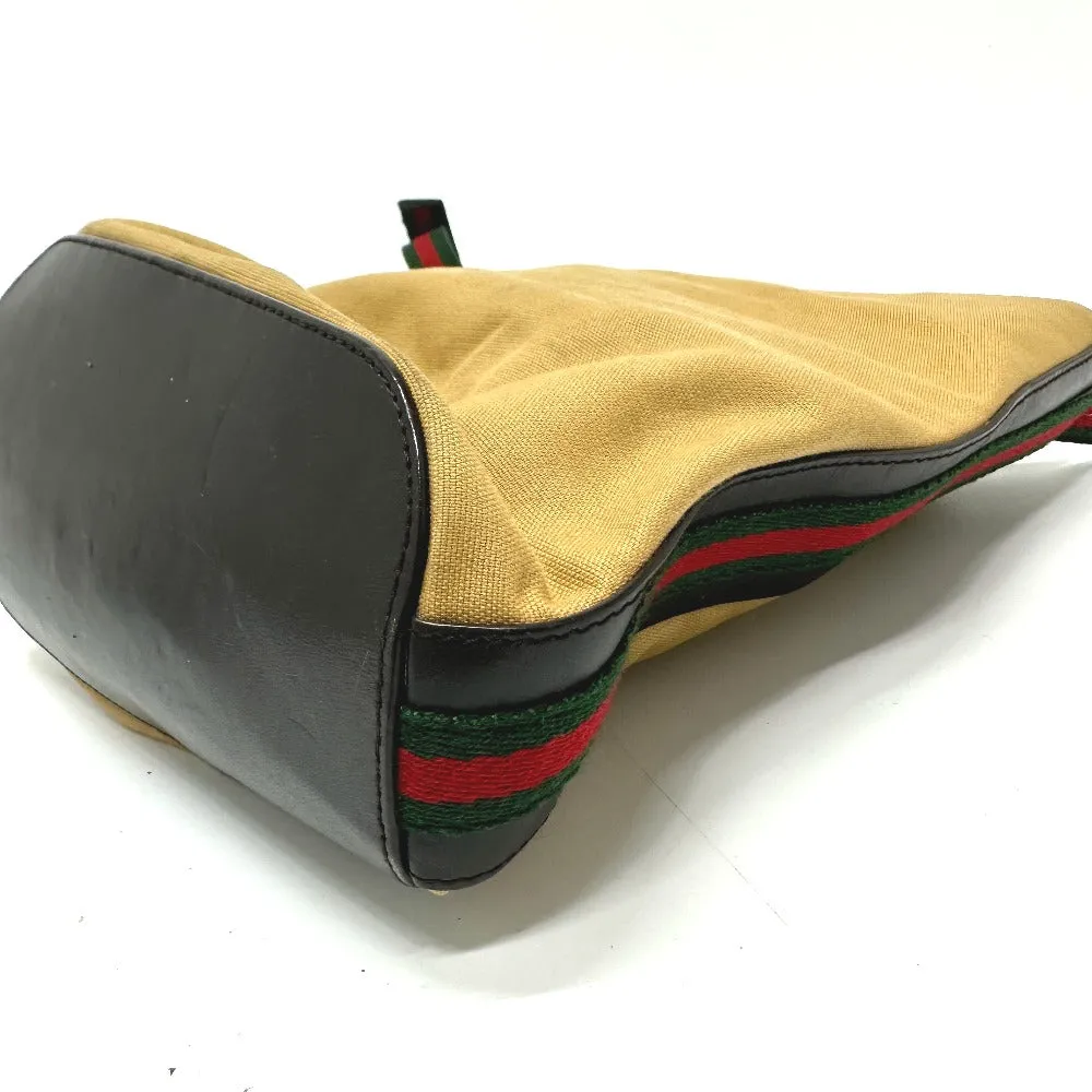 GUCCI Shoulder Bag 001?E4286 Leather / canvas beige vintage Sherry line Women Used