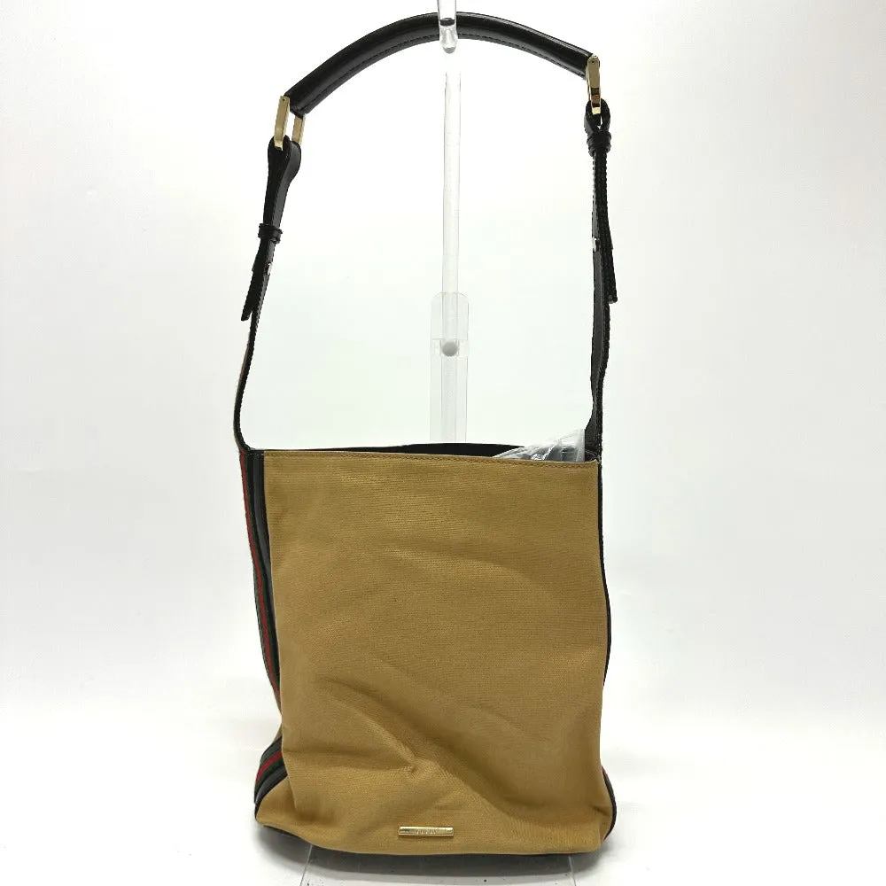 GUCCI Shoulder Bag 001?E4286 Leather / canvas beige vintage Sherry line Women Used